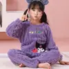 Pijama Infantil Niños 2026 Nuevo Otoño Invierno Felpa de Coral Estilo Delgado Niños Grandes Franela Invierno Niñas Estilo Niñas Conjunto