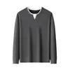 Sudadera de punto con cuello en V multicolor para hombre con forro de mezcla de seda de morera y cachemira, top de punto casual para negocios