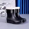 Zapatos de agua para hombre extra grandes de protección laboral, botas de lluvia cálidas para mujer para cocina, pesca, impermeables con forro polar hasta la pantorrilla, botas de lluvia de caña alta, zapatos de goma