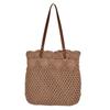 2024 Nuevo bolso de mano tote portátil de un hombro con flor hueca tejida a crochet popular para primavera y verano Fábrica de tejido de paja de Laizhou
