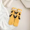 Calcetines de Coral de Terciopelo para Niños y Mujeres en Otoño e Invierno Gruesos de Bebé Dibujos Animados Cómodos de Felpa de Media Pantorrilla Calcetines para Dormir Calcetines para Niños