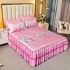Esterilla de Verano, Esterilla de Seda de Hielo, Faldón de Cama, Juego de Tres Piezas, Esterilla Doble para el Hogar, Esterilla Lavable a Máquina para el Verano con Aire Acondicionado, Esterilla Suave, Cubre Cama
