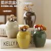 Vaso Pequeno para Suculentas com Design de Pontos, Cerâmica Grossa Criativa de Jingdezhen de Alta Temperatura, Forma Controlada, Esmalte Brilhante Respirável