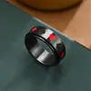 Cartas de Baralho de Joias Europeias e Americanas Anel de Cobre Giratório Masculino Criativo Anel de Transferência Quadrado Preto Vermelho Ameixa Pulseira Pronto para Venda