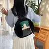 Mochila Popular de Estilo Japonés para Niña Linda Bidimensional Cruzada Mochila de Muñeco de Dibujos Animados Bolso de Estudiante Serie Bolso Transparente para Pines