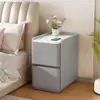 Mesita de noche inteligente, multifuncional, de alta gama, sin instalación, con regleta, cerradura de contraseña, carga inalámbrica, mesita de noche de cuero para dormitorio