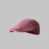 Gorra de panadero estilo japonés de mezclilla lavada, color liso, efecto vintage desgastado, versátil, ligera, transpirable, boina artística