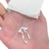 Collar de Perlas con Lazo de Nuevo Estilo para Mujer, Diseño de Nicho Versátil, Exquisito, Dulce, Estilo Lujo Ligero, Cadena Clavicular, Sensación de Alta Gama