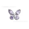 Aleación de Titanio F136 Mariposa Zirconia Incrustada Roscado 0.9 Hilo Arete de Lóbulo Arete de Hélice Joyería para Oreja Joyería para Piercing Corporal