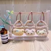 Bolsa de Moedas de Pelúcia Feita à Mão Chaveiro Urso Creme Bolsa de Armazenamento Mini Fofa Pingente Venda por Atacado