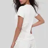 Nueva camiseta de manga corta ligera, transpirable y de secado rápido con malla lateral para deportes, running y fitness para mujer