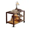 Mesa Lateral Mesa de Café Móvil Mesa Pequeña Sala de Estar Gabinete Lateral de Sofá Mesa Lateral Dormitorio Mesa de Noche Carrito con Ruedas Estante de Almacenamiento