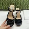 Sandalias de Plataforma con Cuña y Tacón Grueso, Nuevas de Primavera 2025, Marca g, Tacones Altos con Correa Metálica y Hebilla, Versátiles, para Mujer