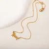 Amazon Transfronterizo Nuevo Collar de Acero Inoxidable con Letra Inglesa Colgante de Letra Simple Personalizado Joyería de Cadena para Clavícula