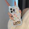 Soporte de espejo de flores de pantalla completa lPhone15promax orejas de gato lindas Huawei nuevo modelo 14promax