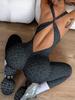 Nuevo Mono Deportivo de Yoga con Estampado, sin Mangas, Espalda Descubierta, Levanta Glúteos, Ajustado, Estampado de Leopardo, en Sitio Web Independiente