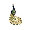 Estilo étnico Retro Diamante Pintura a Óleo Pavão Animal Broche Retro Hanfu Cheongsam Acessórios Pin Corpete