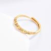 Anillo abierto de circonita de espiga de trigo estilo coreano nuevo personalizado para combinar con todo diseño de moda de lujo ligero anillo de alto sentido joyería al por mayor