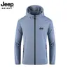 Jeep Spirit Jeep Chaqueta Fina Deportiva al Aire Libre con Capucha para Hombre Seda de Hielo Ropa con Protección Solar Verano UPF50+