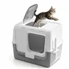Caixa de areia para gatos completamente fechada com saída superior e recurso à prova de odores, tamanho grande, projetada especificamente para animais de estimação, gatinhos e caixas de areia para gatos fechadas.