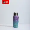 Copo isolado Yatai de titânio puro com padrão flor de gelo e alça portátil, alto valor estético, selado a vácuo para retenção de temperatura, adequado para homens e mulheres, um ótimo presente