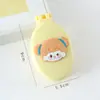 Peine plegable de macarrón con parche de dibujos animados, mini peine de masaje portátil para niñas con espejo de maquillaje integrado