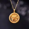 Pingente Redondo de Peônia em Prata Esterlina S925 com Jade Hetian Inlaid com Flor Natural Blossom Marca Fugui No Matter Colar de Temperamento Clássico