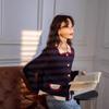 Nuevo cárdigan de punto coreano estilo universitario para otoño e invierno 2025, reduce la edad, para niñas, versión europea, elegante, suéter de alta calidad, chaqueta para mujer