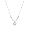 Collar de Azúcar Cubo Flash Plateado para Mujer 2026 Nuevo Estilo Collar para Clavícula Lujo Ligero Nicho Accesorios de Temperamento Cadena Exquisita para Clavícula