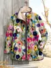 Chaqueta acolchada de algodón para mujer, moda independiente transfronteriza 2025 de Temu, con estampado digital de plantas y flores