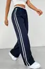 Pantalones Deportivos de Mujer para Primavera y Otoño Transfronterizos 2026 Nuevos con Raya Lateral Casual de Cintura Alta Adelgazantes de Pierna Ancha para Mujer
