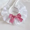Babeo de Encaje de Algodón Puro para Gato Mascota Lazo Lindo Bufanda Decorativa Babero para Perro Accesorios