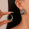 Pendientes Circulares Amplios con Degradado de Goteo de Aceite Vintage, Estilo Geométrico Moderno y Sencillo, Pendientes de Nicho de Alta Gama para Mujeres