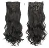 Extensões de Cabelo Sintético Clip-In Conjunto de 7 Peças Extensões de Cabelo Peruca Extensões de Cabelo Cortina de Cabelo Peruca 16 Presilhas Cabelo Longo Cacheado Fibra Sintética para Mulheres