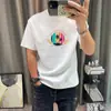 Camiseta de Manga Curta Masculina Camiseta 100% Algodão Tendência Solta Gola Redonda Camiseta Casual Marca Tendência Camiseta Masculina Padrão Logo Personalização