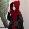 Bufanda Roja de Lana Tejida Estilo Coreano para Mujer Invierno 2025 Nueva Versátil Cálida de Alta Gama Bufanda de Pareja para Estudiantes
