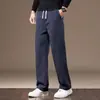Comercio Exterior Otoño Invierno Pantalones de Punto de Sarga para Hombre Pantalones Rectos Adelgazantes Resistentes a los Arañazos de Alta Calidad Resistentes al Desgaste Pantalones Casuales para Hombre