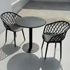 Juego de Mesa Redonda Pequeña y Sillas de Acero al Carbono Sencillo para Ocio en Balcón, Mesa de Reuniones, Área de Descanso, Cafetería de Té con Leche al Aire Libre, Mesa de Comedor al Aire Libre