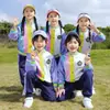 Nova cor de costura Primavera e Outono 2024 fofa uniforme escolar jardim de infância Roupas de jardim Aluno do Ensino Fundamental esportes uniforme escolar três peças verão