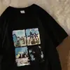 Camiseta Vintage de Manga Corta para Mujer Estilo Verano Vintage 2025 Holgada Estilo Calle Ins Estilo Hong Kong Top de Media Manga
