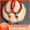 Pulseira Feminina de Fio Vermelho Cinnabar com Laço Único Atacado Cordão de Mão Areia Vermelha Genuína Baixo Teor Mercadorias de Fonte para Transmissão ao Vivo Enfeites Presentes