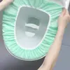 Capa de assento de vaso sanitário descartável, capa de assento de vaso sanitário de tecido não tecido impresso de camada dupla, capa de assento de vaso sanitário impermeável descartável para uso em viagens e hotéis
