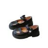 Zapatos de Niña Zapatos Nuevos de Princesa para Niños Zapatos de Cuero Pequeños 2025 Nuevo Otoño Encaje Zapatos Sencillos Negros Individuales para Bebés