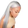 Europa y Estados Unidos transfronterizo nuevo gris plateado diario para mujer cabello largo con peluca de encaje frontal esponjosa natural cobertura de cabeza completa