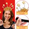 2027 Diadema de Feliz Año Nuevo Nochevieja Fiesta Temática Negra y Dorada Accesorios Coloridos para el Cabello Diadema Estrella Copa de Vino Diadema con Letra