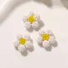 Brincos de flor frangipani com contas creme fofos em estilo pastoral, presilhas de cabelo, flores para sapatos, acessórios de fivela para sapatos