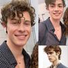 Peruca Nova Europeia e Americana para Homens de 2026, Castanha, Cabelo Curto Cacheado com Franja Longa, Cacheado Natural e Volumoso, Fibra Sintética