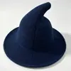 Estoque de Fábrica Chapéu de Mago Tricô de Halloween Chapéu de Tricô Dobrável Transfronteiriço da Amazon Chapéu de Bruxa Pontudo