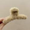 Grampo de pelúcia novo outono e inverno leite curry cor adulto cruz tubarão clipe infantil grampo de cabelo bonito grampo de cabelo coreano acessórios de cabelo