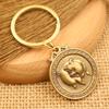 Llavero creativo de latón con colgante de moneda de la suerte de los doce zodíacos, colgante pequeño para hombres y mujeres, regalo para fabricantes al por mayor